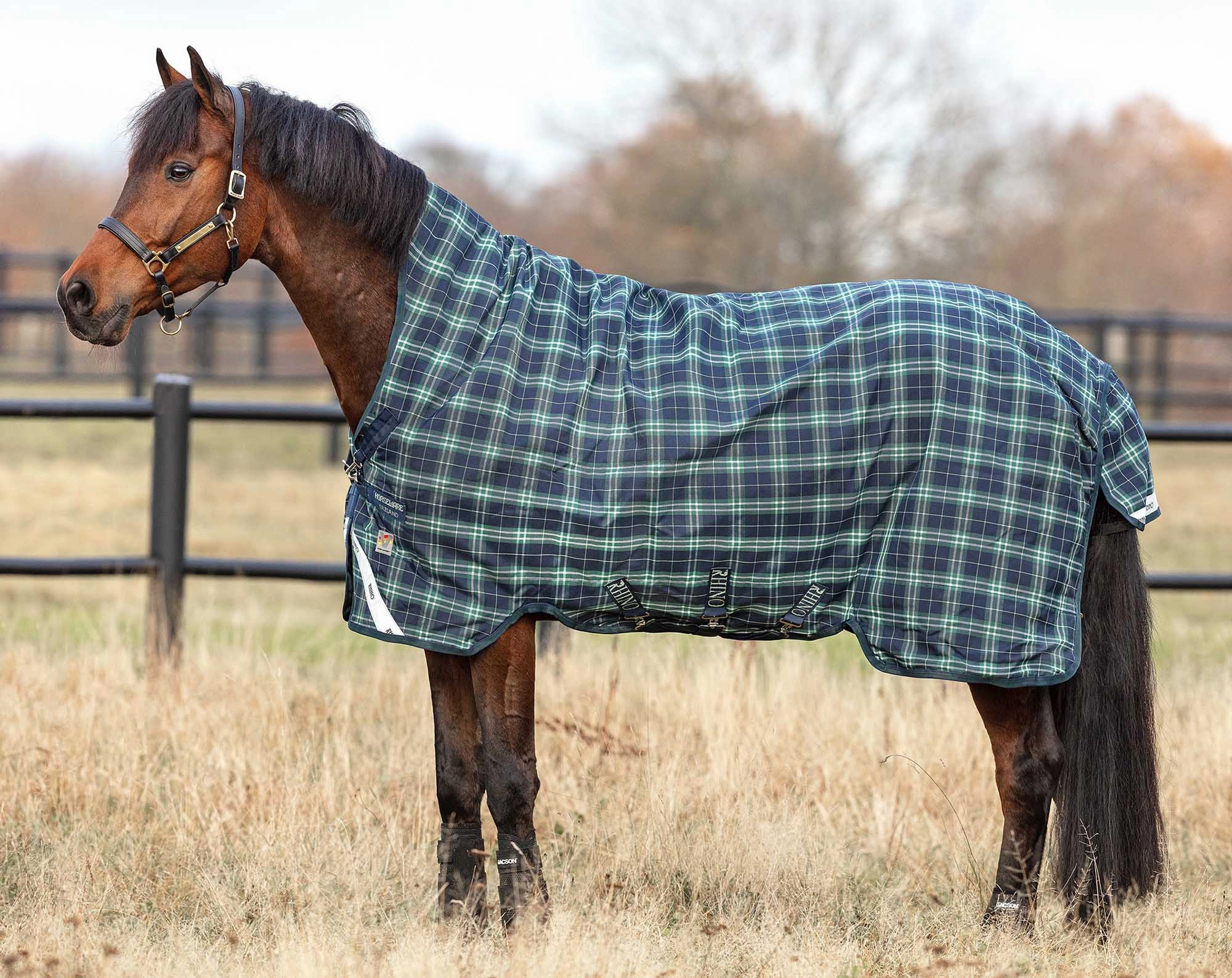 Rhino Wug Hunter Check Heavyweight Horse Turnout Blanket with Vari-Layer