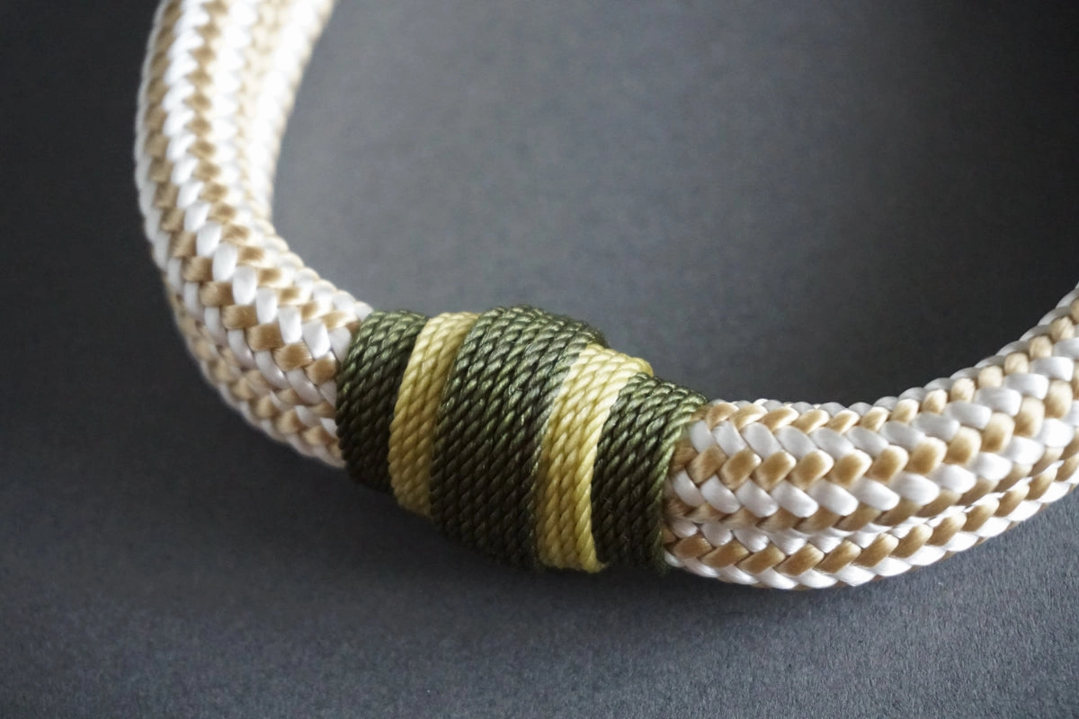 Rugged Wrist Hudson Dog Rope Collar: Olive Tree