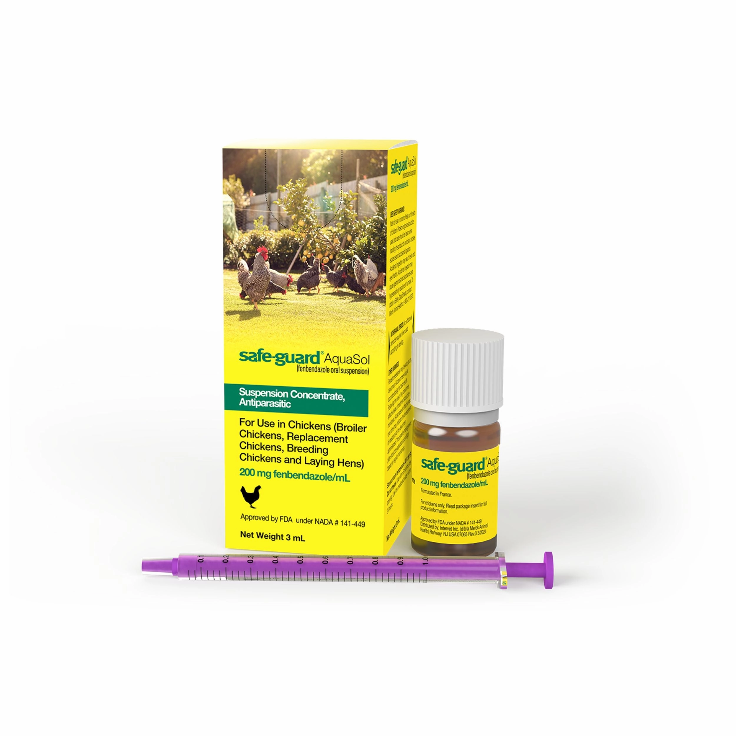 Safe-Guard AquaSol Dewormer for Backyard Chickens, 3ml
