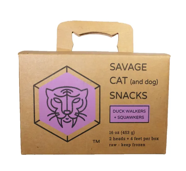 Savage Cat Frozen Duck Walkers   Squawker Snacks 16 oz