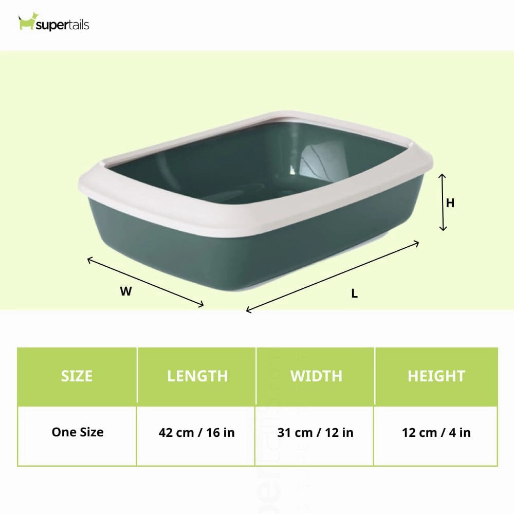 Savic Iriz Litter Tray with Rim for Cats (Nordic Green)