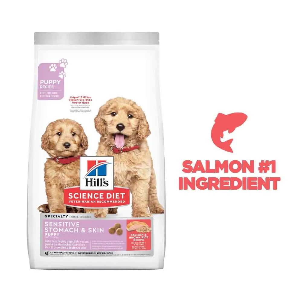 Science Diet Puppy Sensitive Stomach & Skin Salmon & Brown Rice Dry Dog Food 4lb