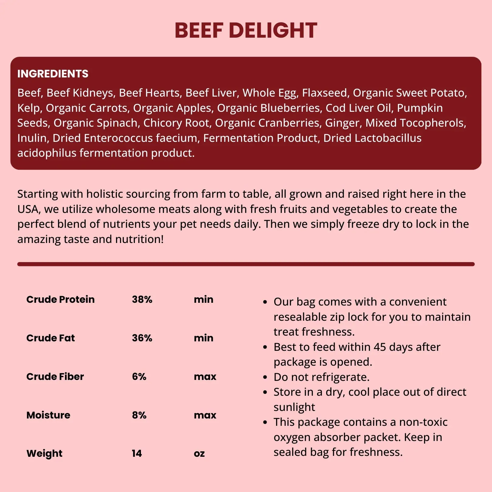 Shepherd Boy Farms Freeze-Dried Dog or Cat Food - Beef Recipe 14oz bag