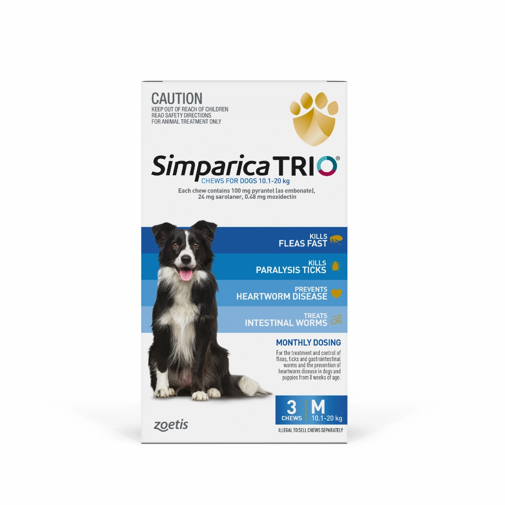 Simparica Trio - Chews for Dogs 10.1-20kg (3pk)