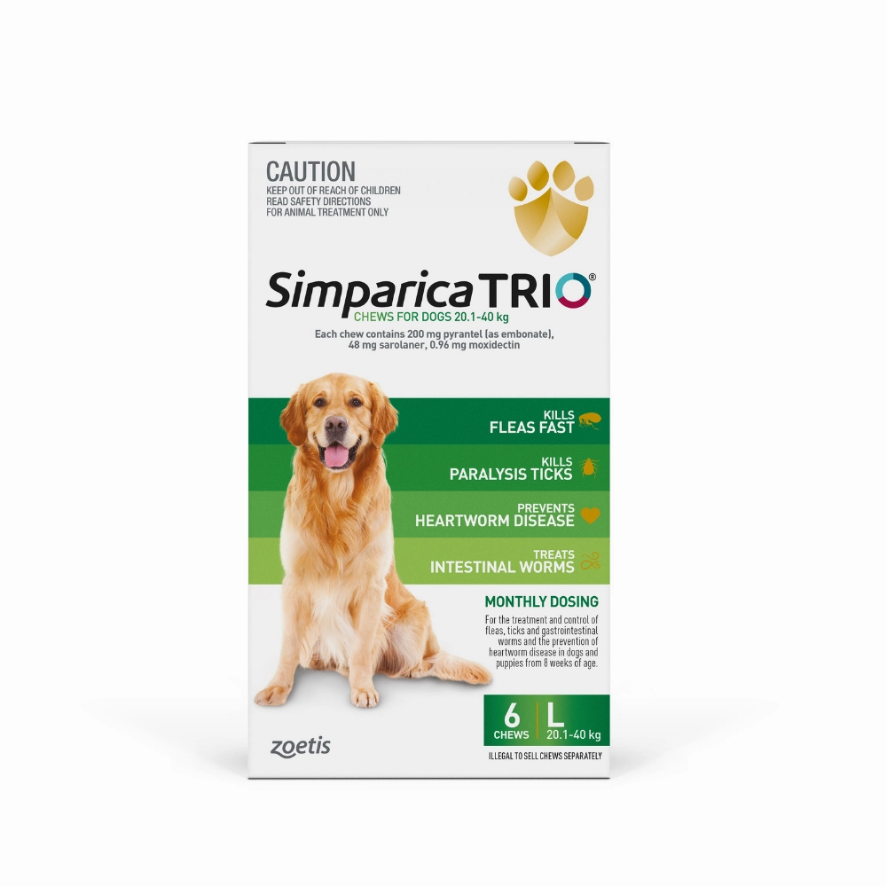 Simparica Trio - Chews for Dogs 20.1-40kg (6pk)