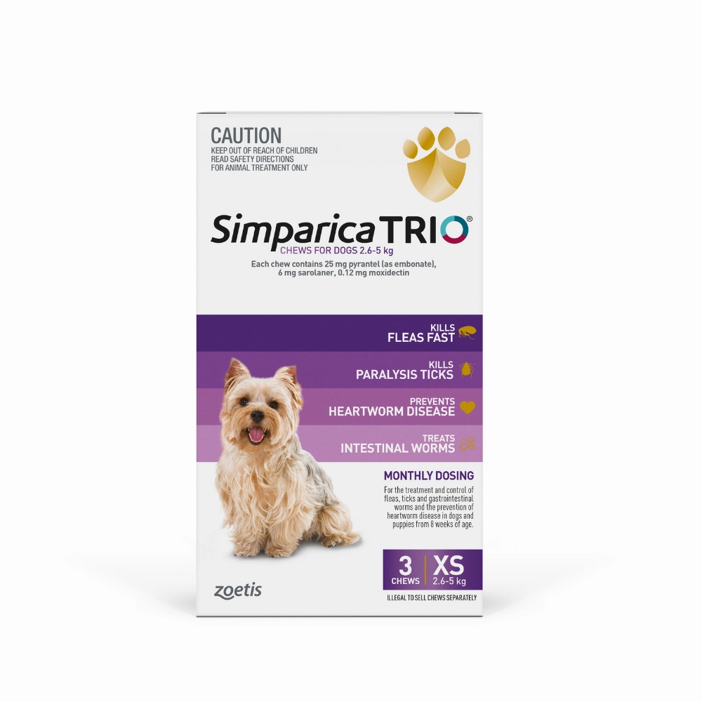 Simparica Trio - Chews for Dogs 2.6-5kg (3pk)