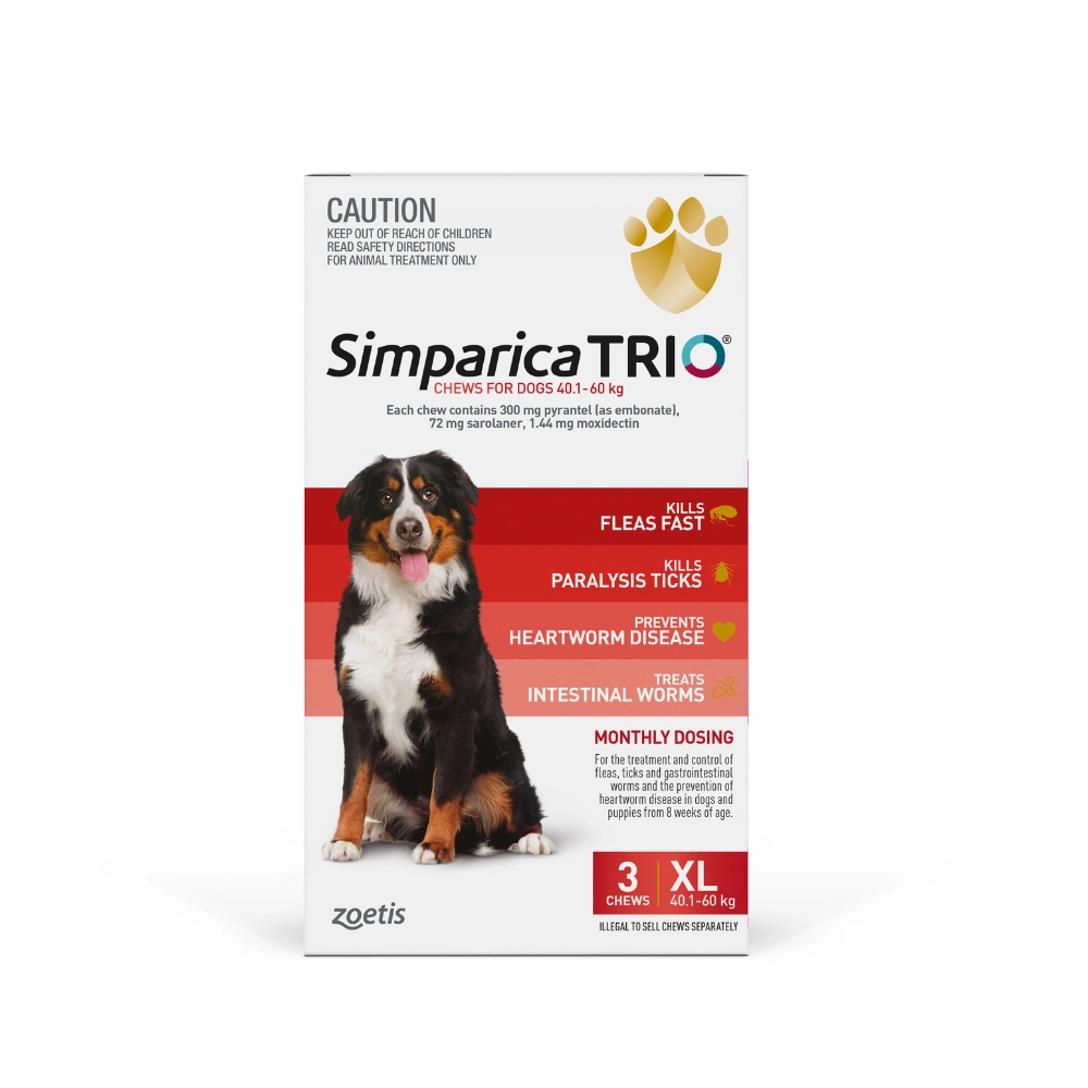 Simparica Trio - Chews for Dogs 40.1-60kg (3pk)