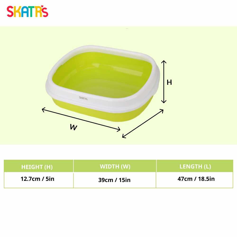 Skatrs Litter Tray for Cats (Green)