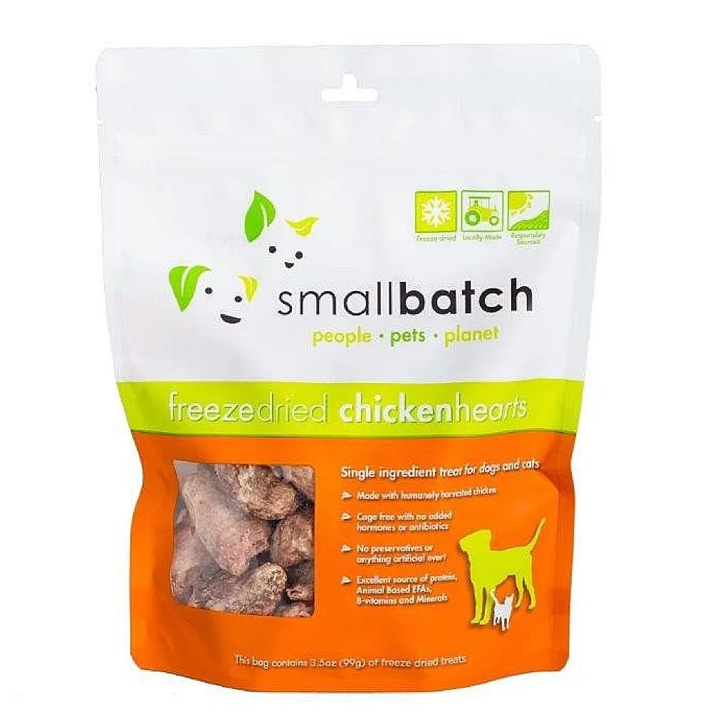 Small Batch Freeze Dried Chicken Hearts 3.5 oz.