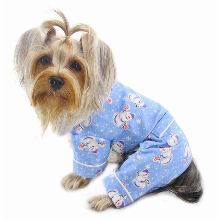 Snowman And Snowflakes Flannel Dog Pajamas