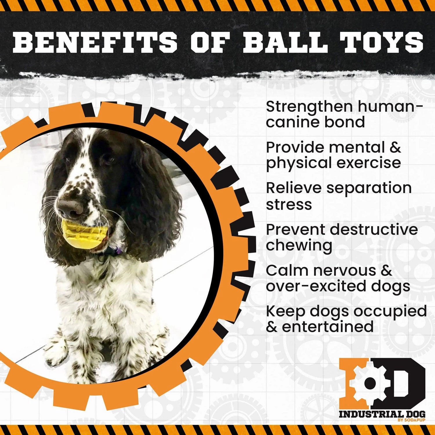 Soda Pup ID Ball - Ultra-Durable Rubber Chew