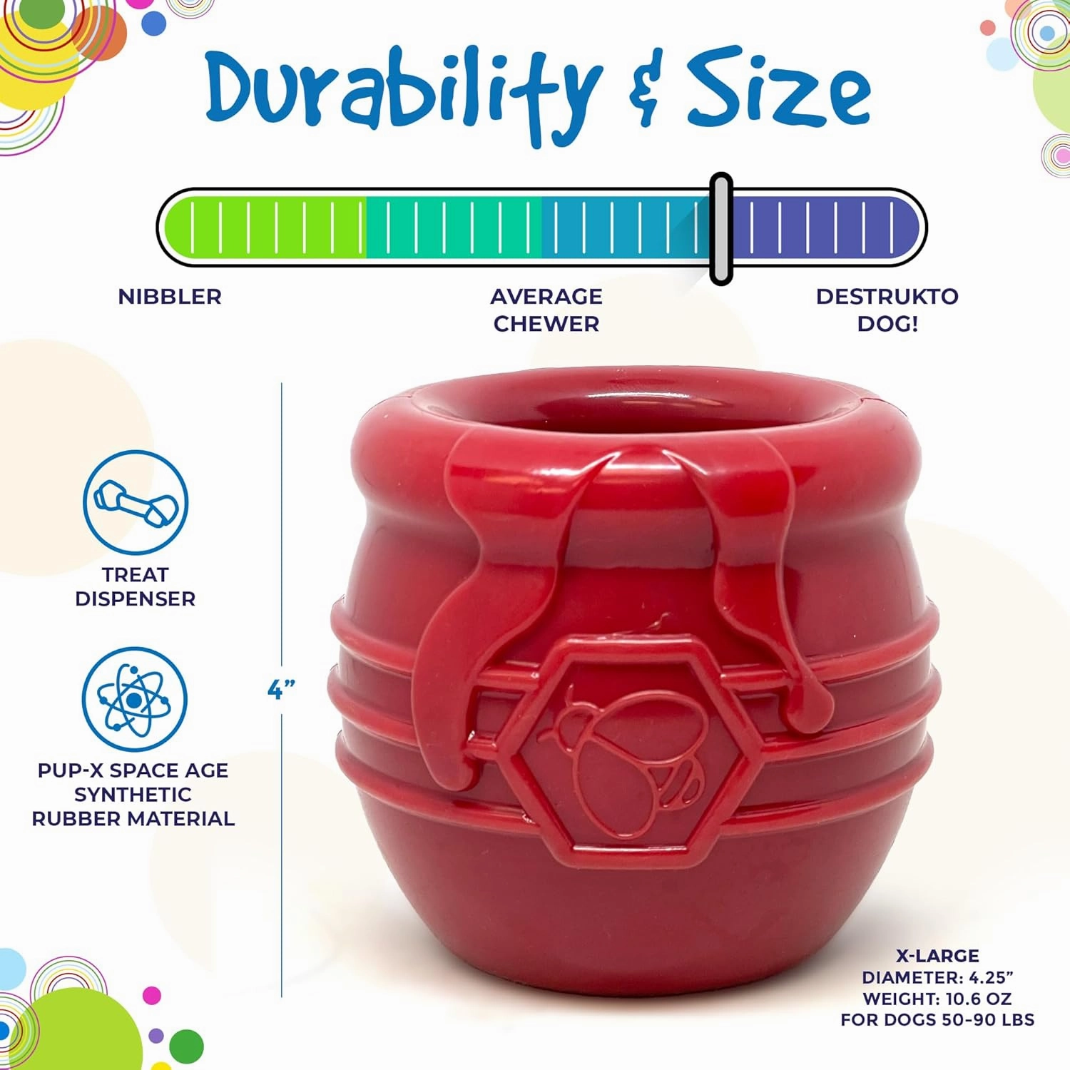 SodaPup Honey Pot Durable Rubber Treat Dispenser