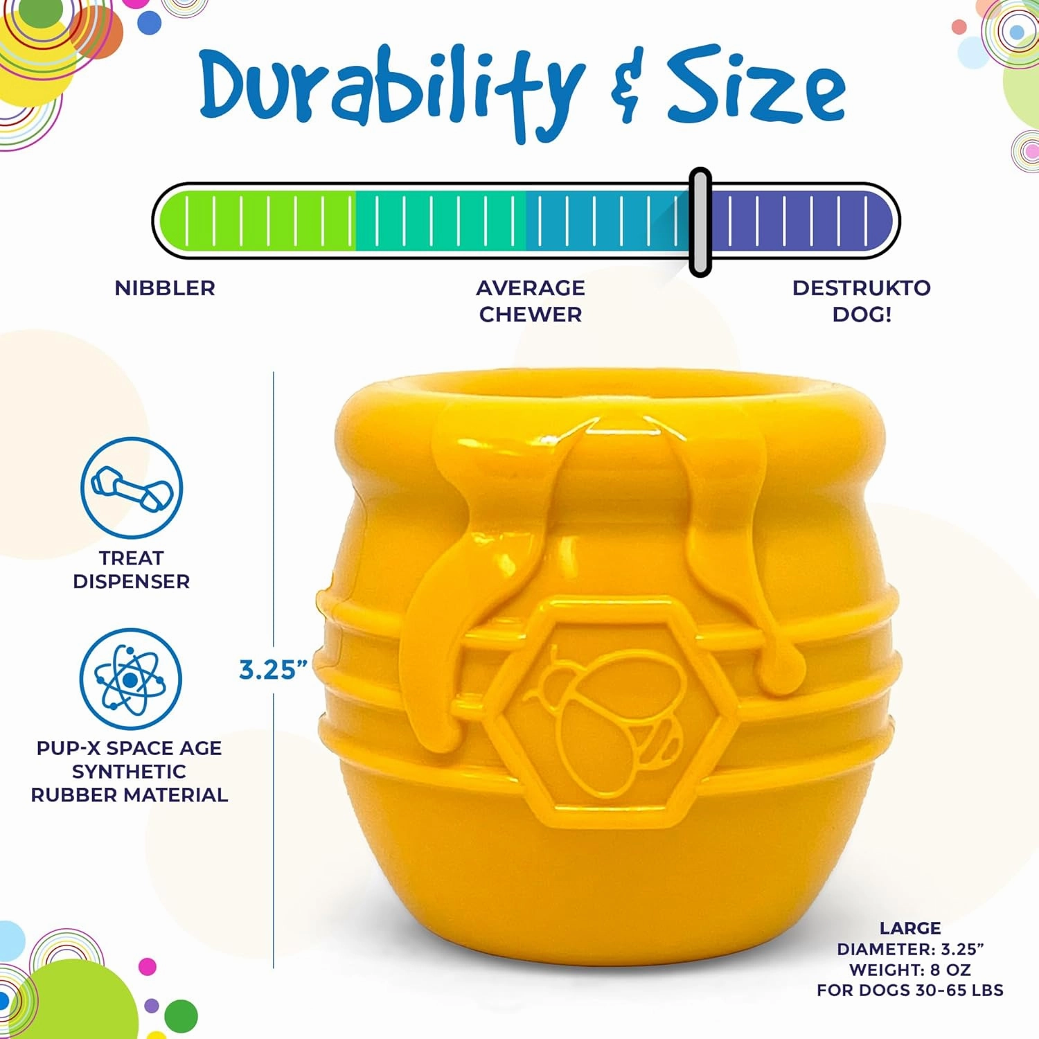 SodaPup Honey Pot Durable Rubber Treat Dispenser