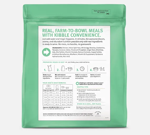Sojos Freeze-Dried Dog Food - Chicken Recipe