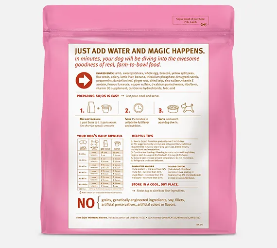 Sojos Freeze-Dried Dog Food - Lamb Recipe
