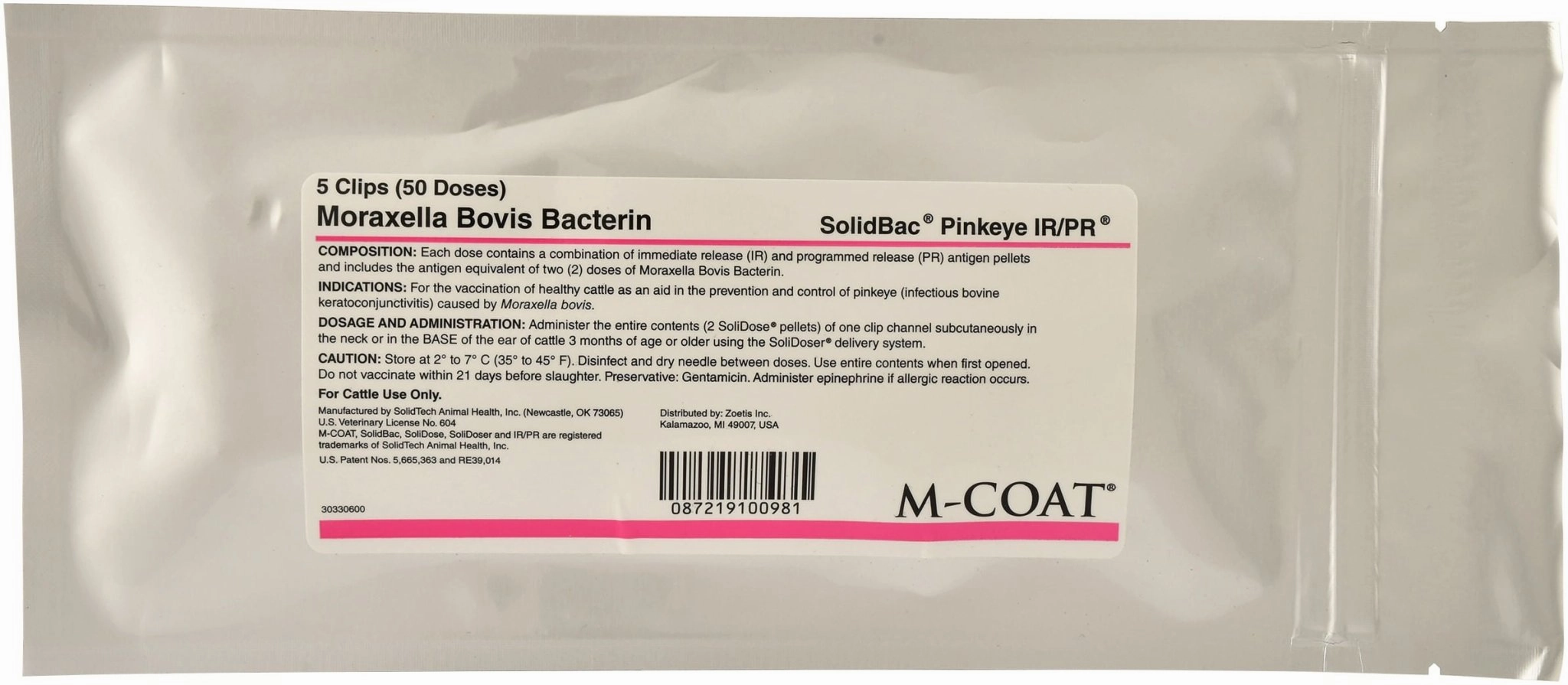 SolidBac Pinkeye IR/PR for Cattle, 50 dose