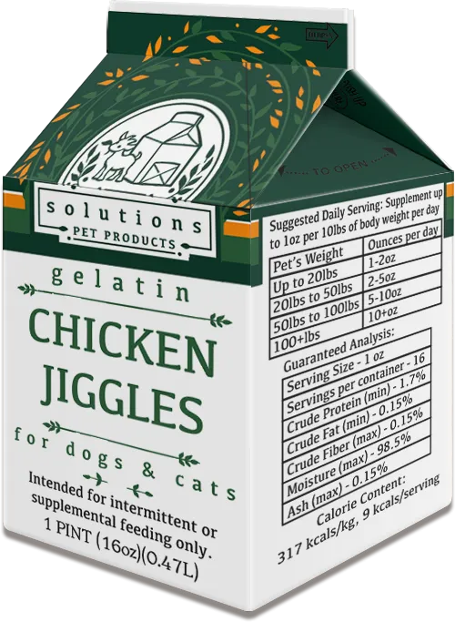Solutions Dog & Cat Frozen Chicken Jiggles Chicken Gelatin - 1 pint (16oz)