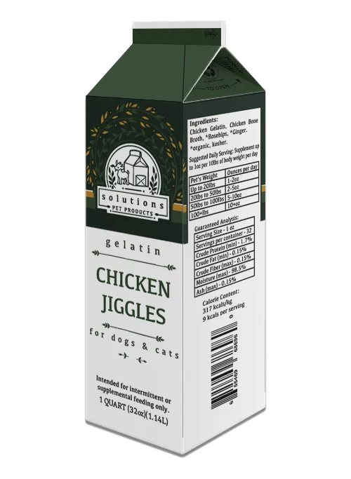 Solutions Dog & Cat Frozen Chicken Jiggles Chicken Gelatin - 1 quart (32oz)
