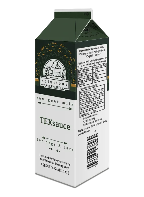 Solutions Dog & Cat Frozen TexSauce Cultured Raw Goat Milk - 1 quart (32oz)
