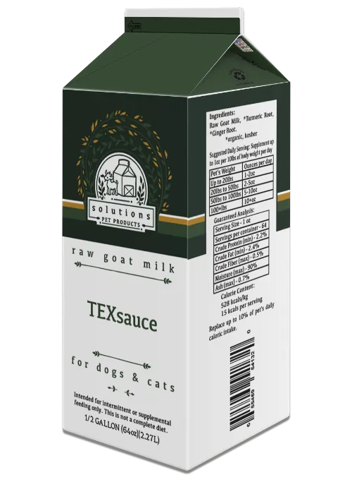 Solutions Dog & Cat Frozen TexSauce Cultured Raw Goat Milk - 1/2 gallon (64oz)