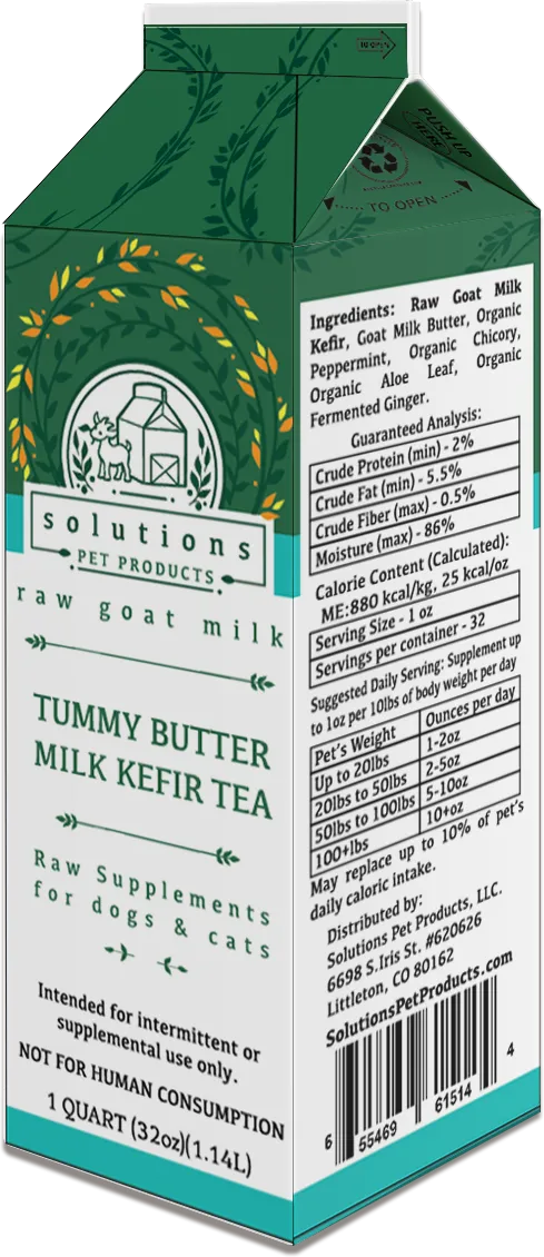 Solutions Dog & Cat Frozen Tummy Butter Tea Cultured Raw Goat Milk - 1 quart (32oz)