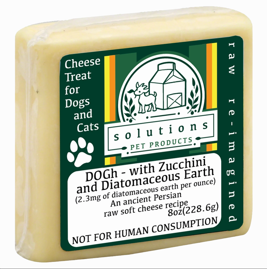 Solutions Frozen Functional Treats - DOGh Raw Soft Goat Milk Cheese with Diatomaceous Earth & Zucchini 8oz