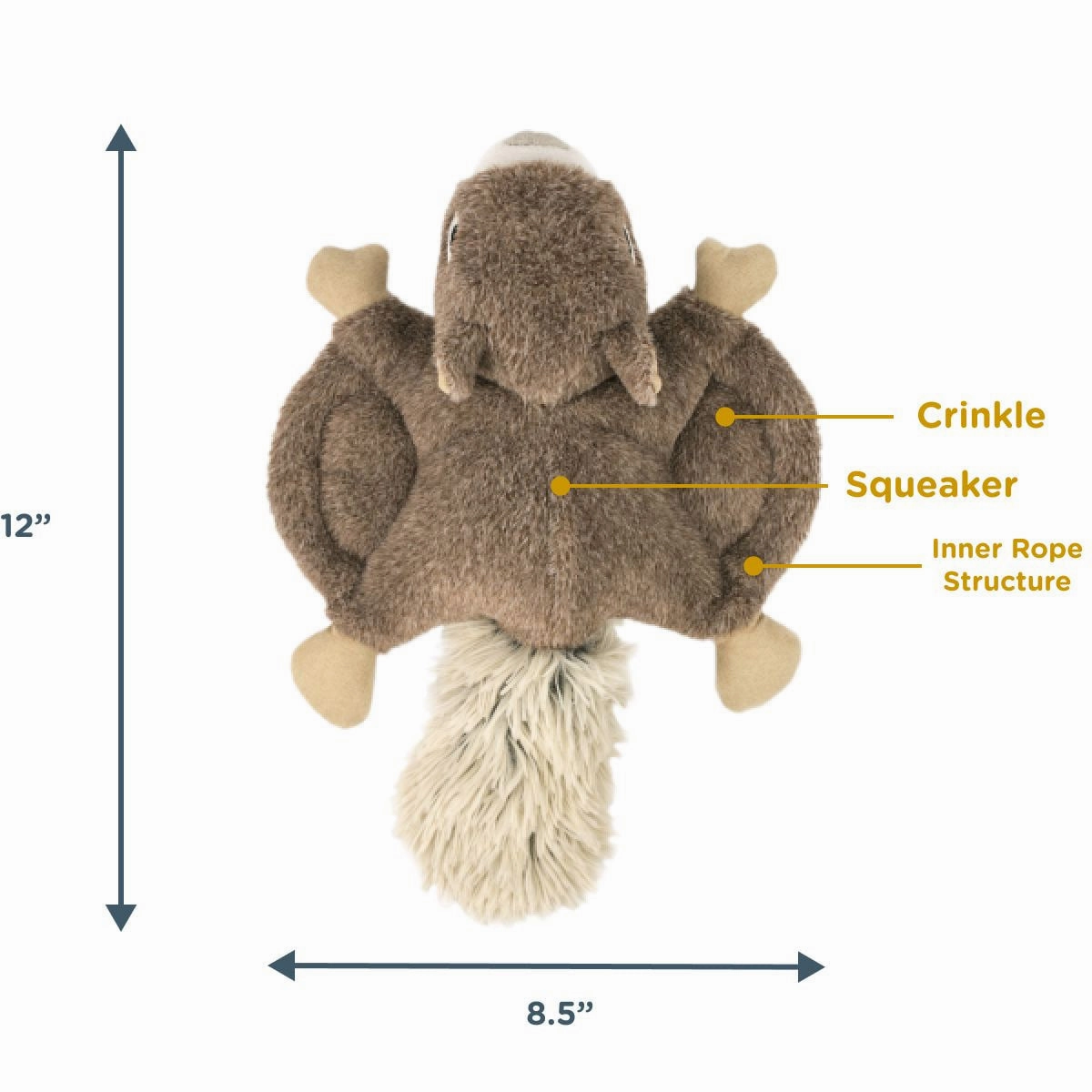 Squeaky Plush Dog Toy: Flying Squirrel