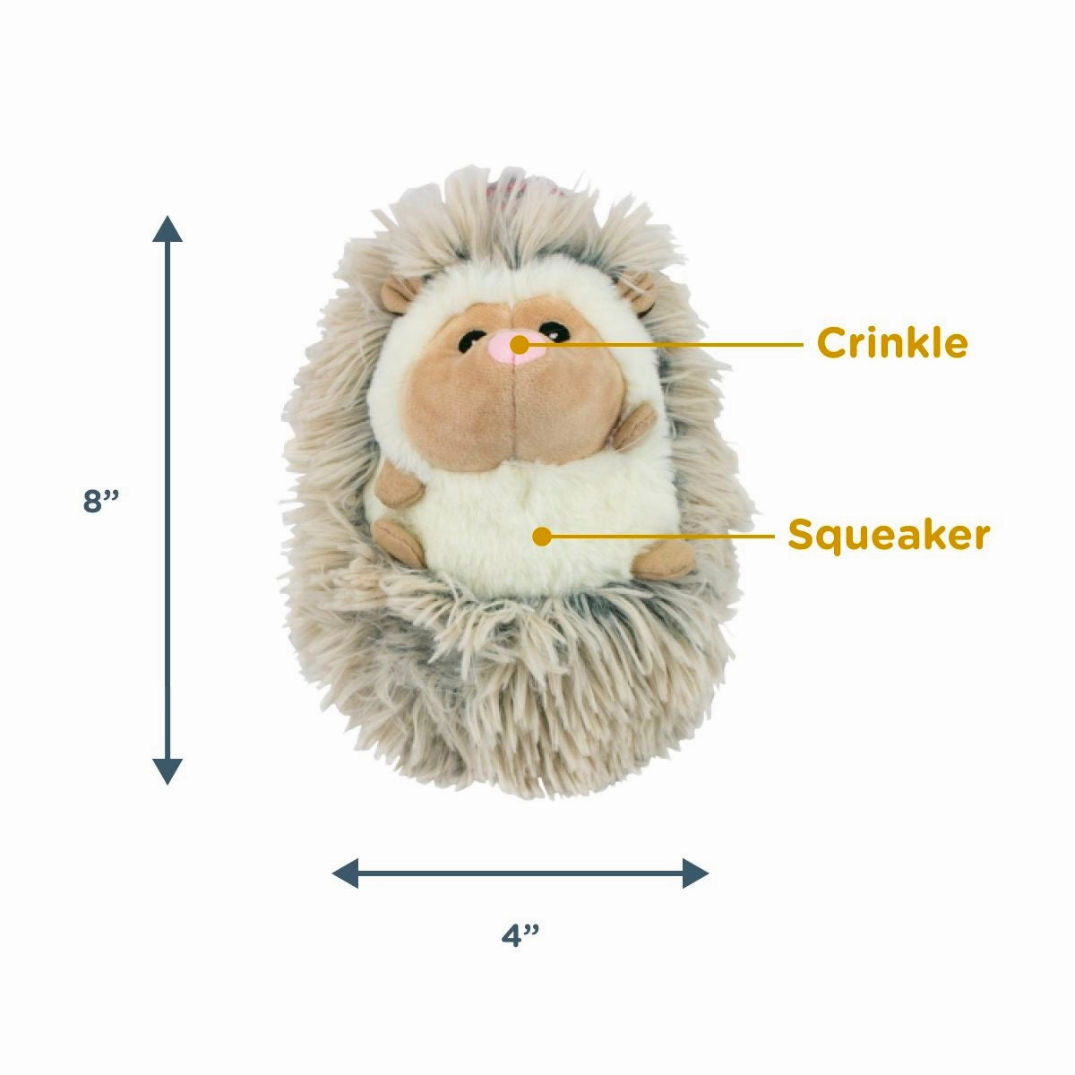 Squeaky Plush Dog Toy: Real Feel Fluffy Holiday Hedgehog
