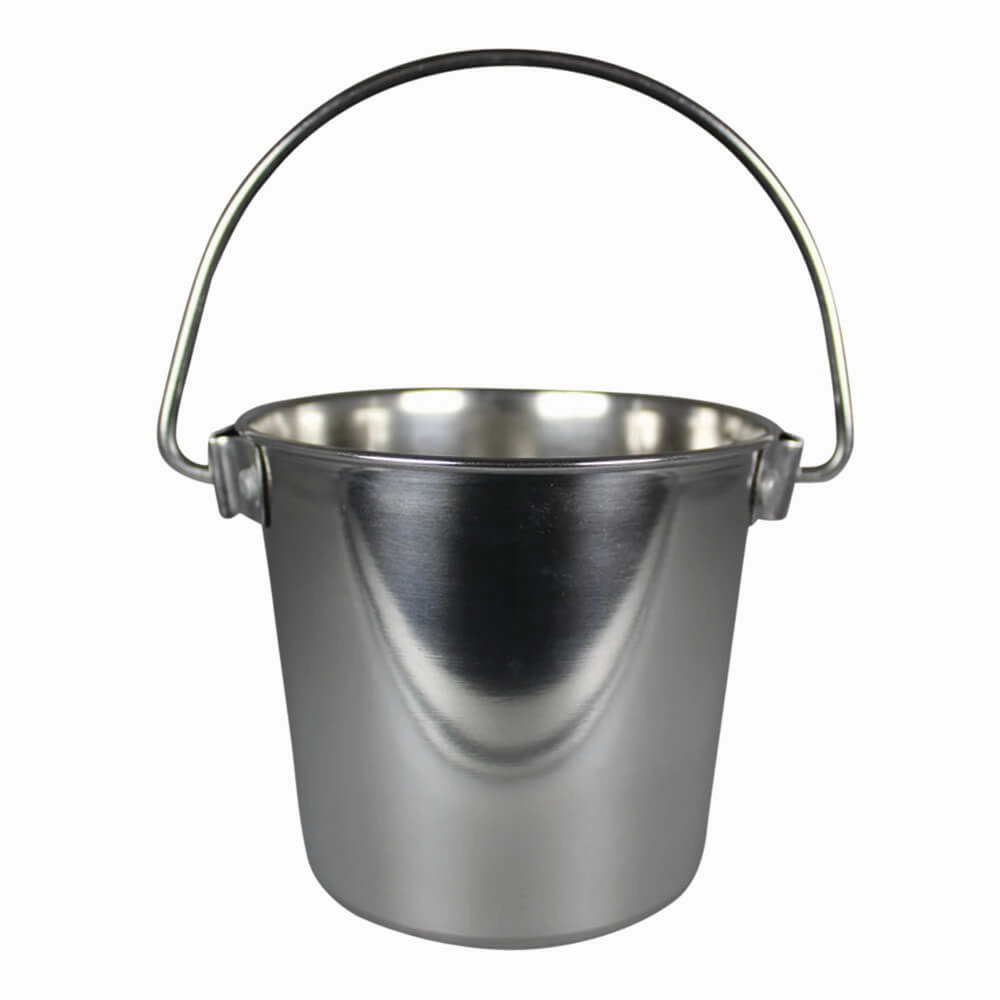 Stainless Steel Pail, Round with Rivets