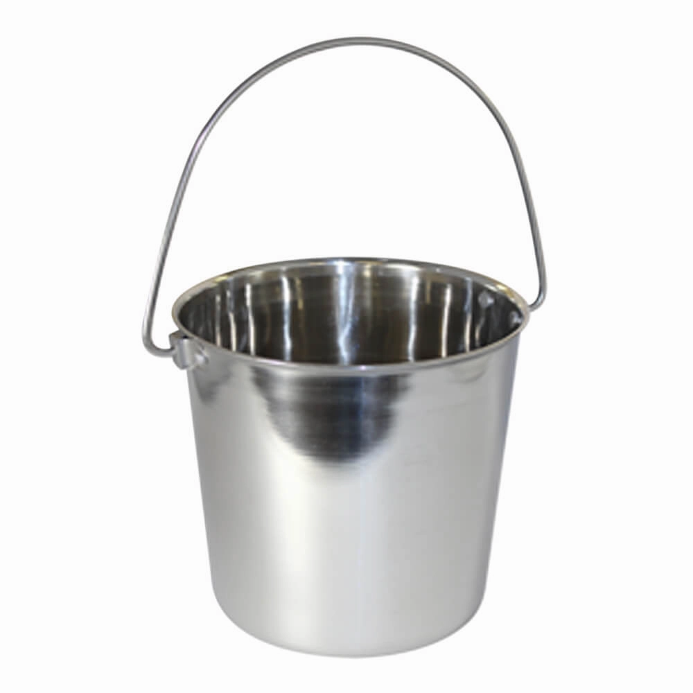 Stainless Steel Pail, Round with Rivets