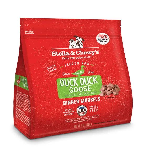 Stella & Chewy's Dog Raw Frozen Duck Duck Goose Morsels 4lbs.