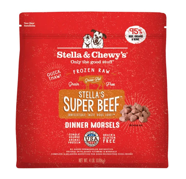 Stella & Chewy's Dog Raw Frozen Super Beef Morsels 4 lbs.