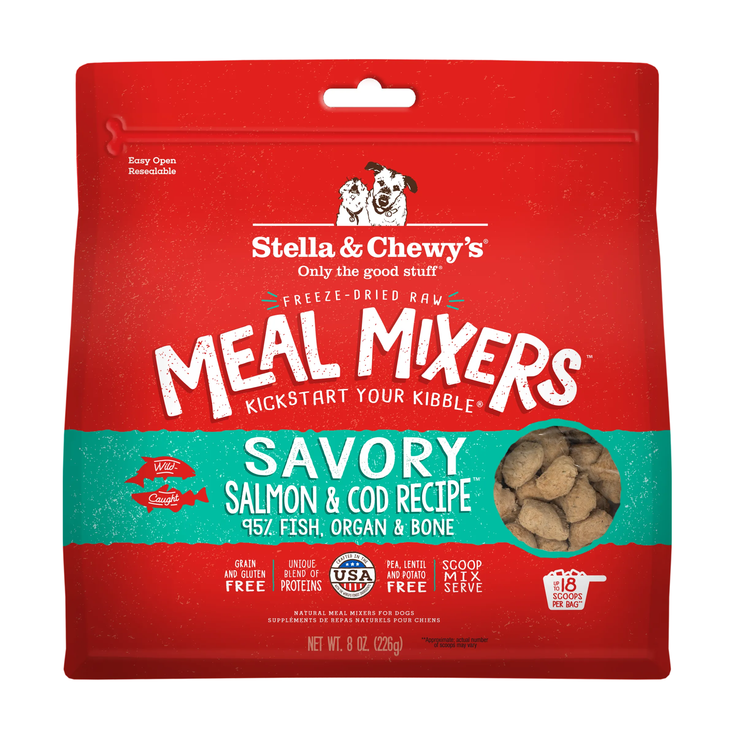 Stella & Chewy's Freeze-Dried Meal Mixers Savory Salmon & Cod
