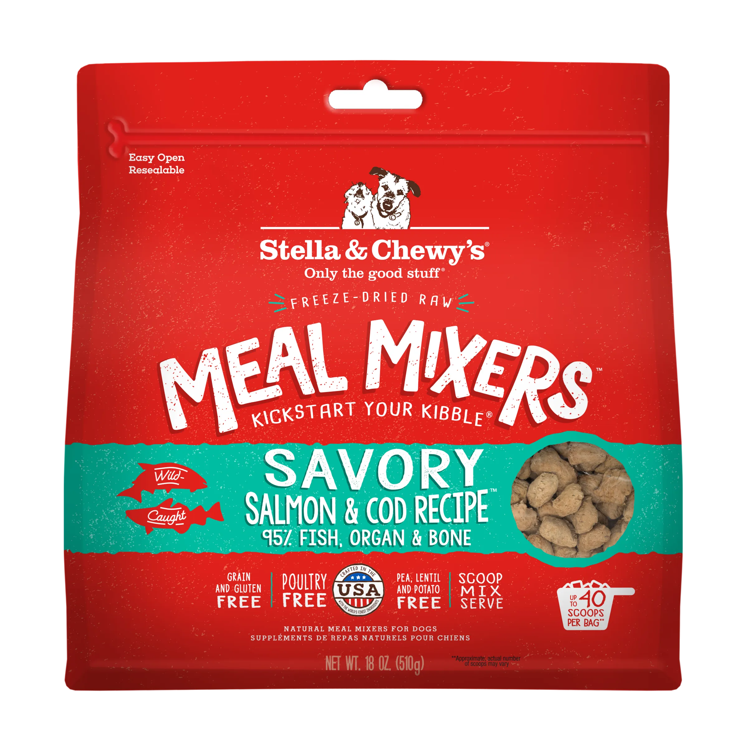 Stella & Chewy's Freeze-Dried Meal Mixers Savory Salmon & Cod