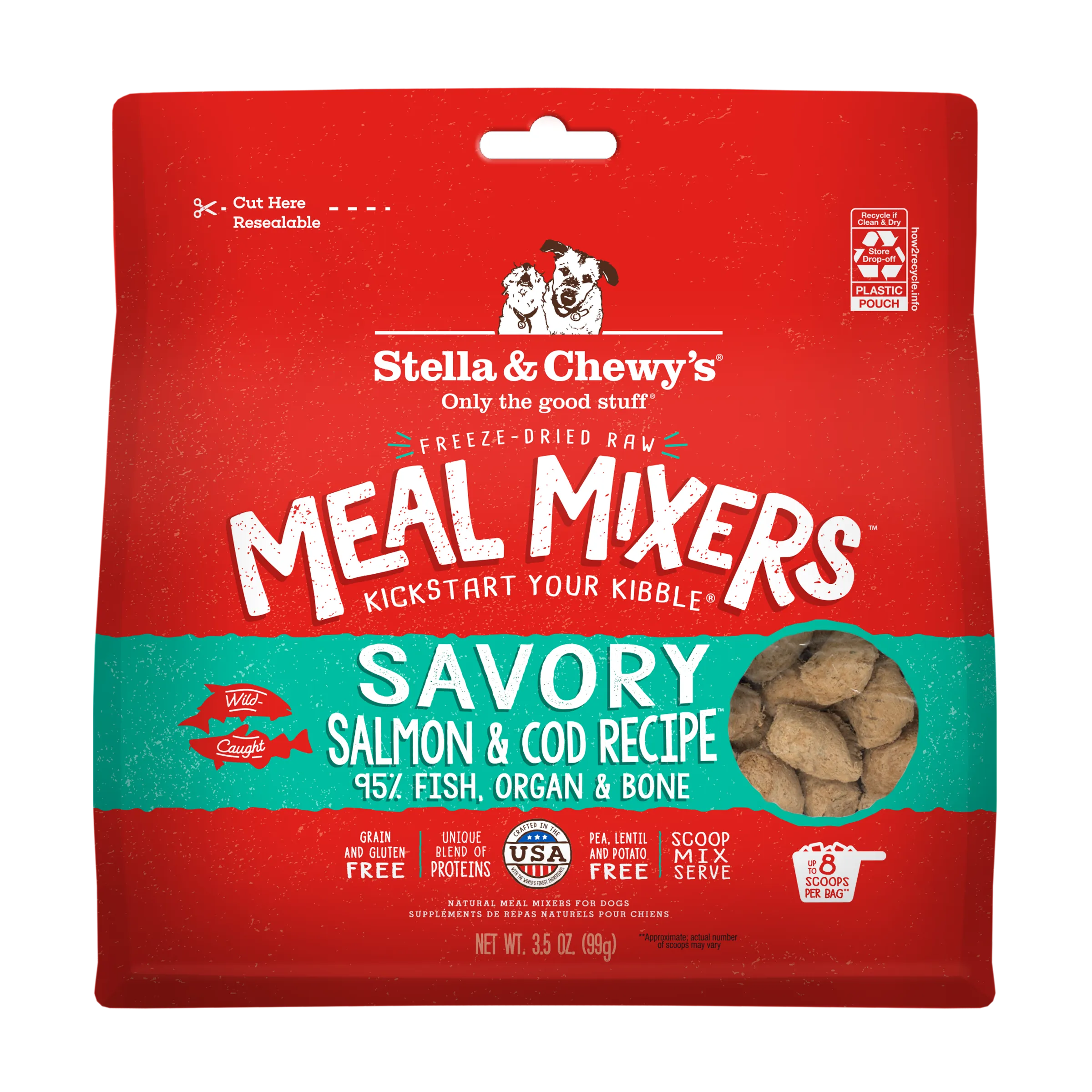 Stella & Chewy's Freeze-Dried Meal Mixers Savory Salmon & Cod