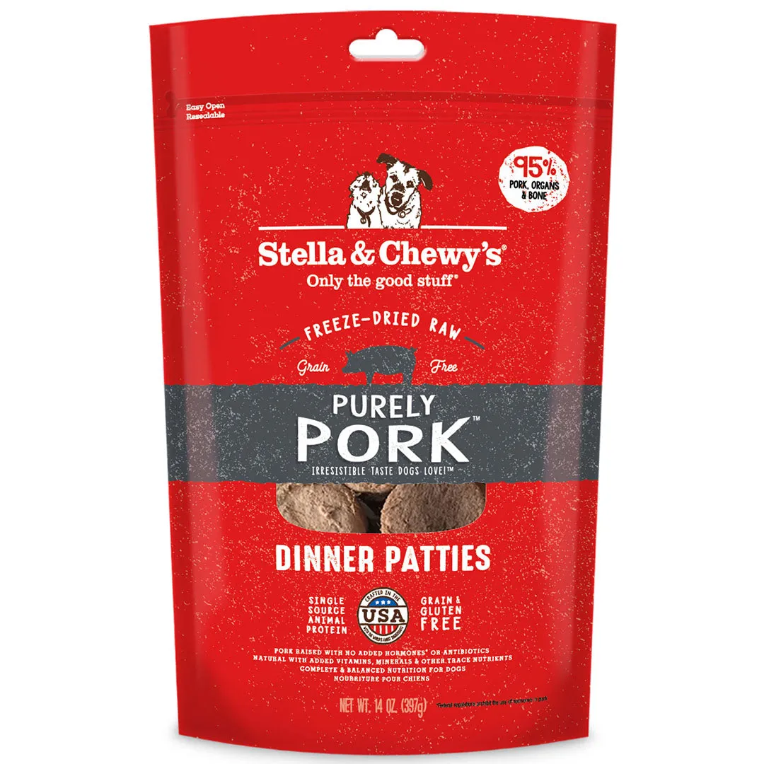 Stella & Chewy's Freeze-Dried Raw Dog Food Dinner Patties Purely Pork