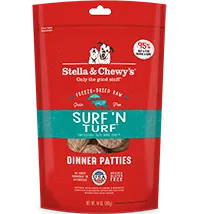 Stella & Chewy's Freeze-Dried Raw Dog Food Dinner Patties Surf 'N Turf