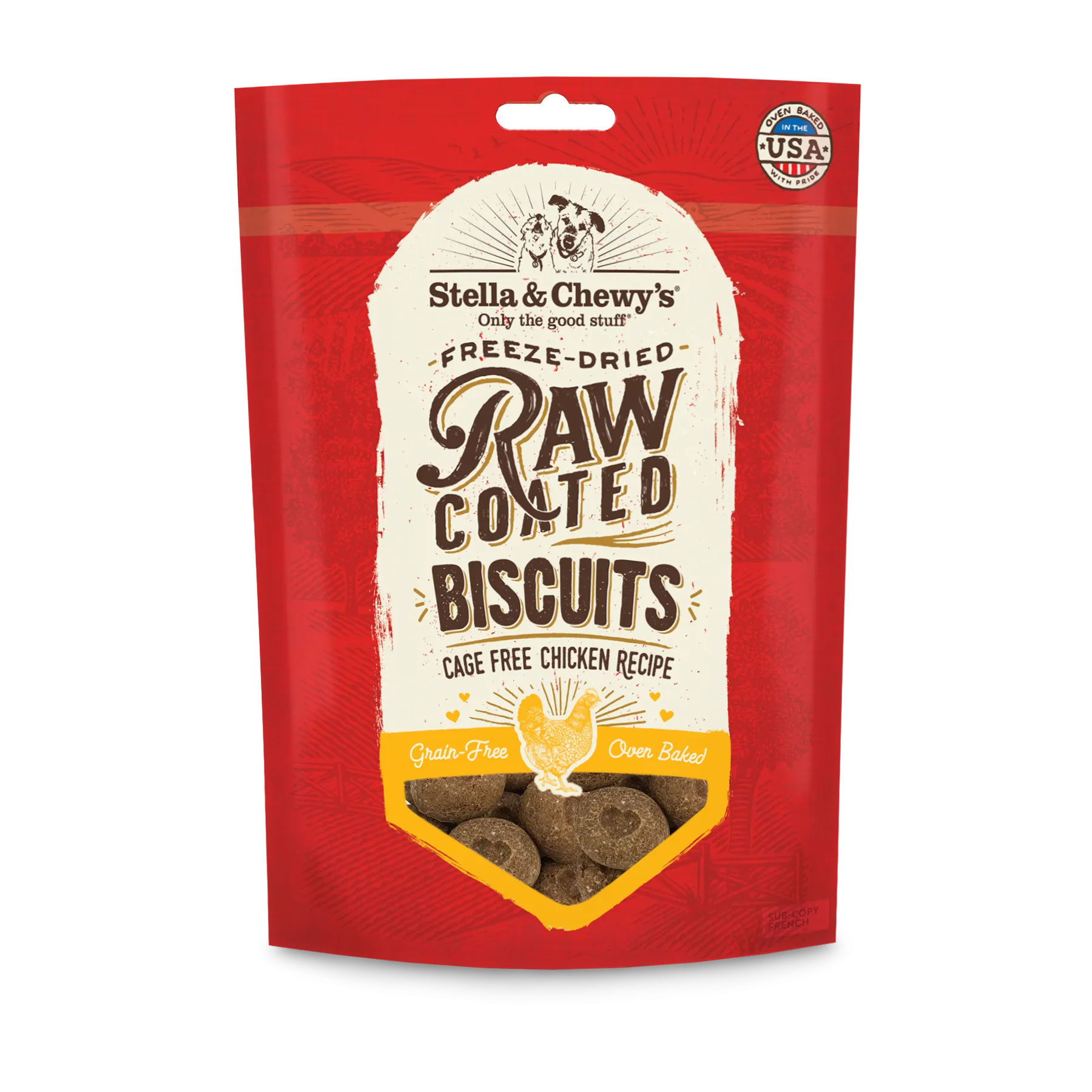 Stella & Chewy's Raw Coated Dog Biscuits Cage-Free Chicken 9oz Bag