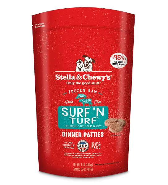Stella & Chewy's Raw Frozen Surf N' Turf Dinner Patties