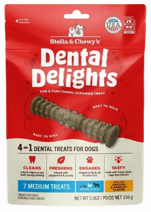 Stella & Chewy's Dental Delights Dog Treats - Medium (26-50 lbs) - 7ct / 5.5oz bag