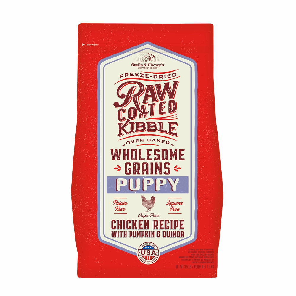Stella & Chewy's Dog Raw Coated Kibble Wholesome Grains Puppy - Chicken with Pumpkin & Quinoa 3.5lb
