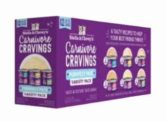Stella & Chewy's Wet Cat Food Carnivore Cravings Purrfect Pate Variety Pack 12pk 2.8oz Cans
