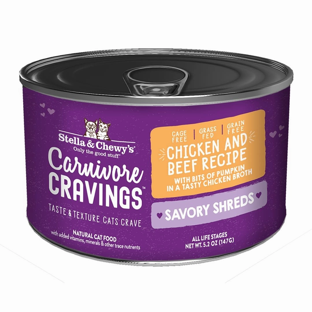 Stella & Chewy's Wet Cat Food Carnivore Cravings Savory Shreds Chicken & Beef Recipe