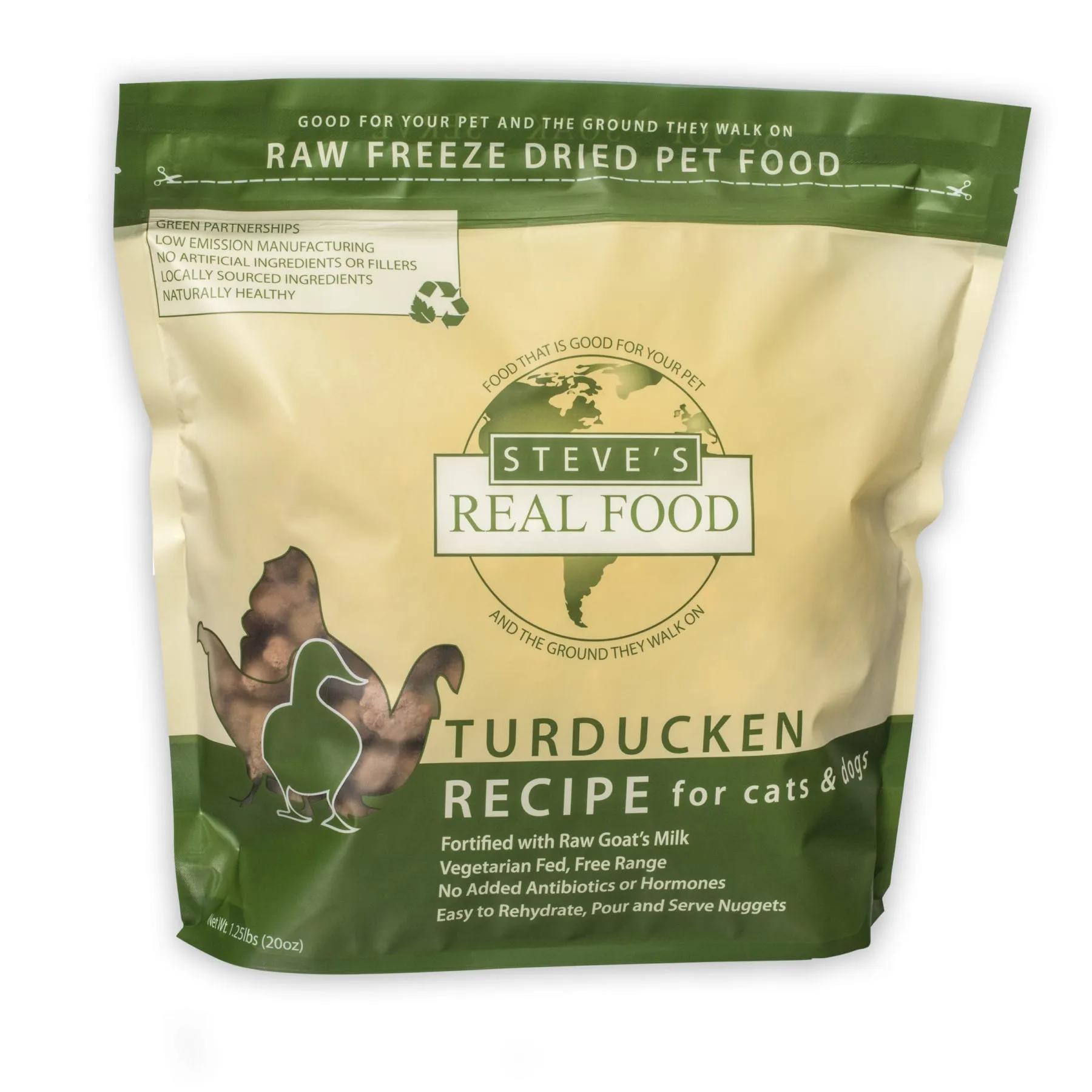 Steve's Freeze Dried Dog Food - Turducken Diet - 1.25lb Bag