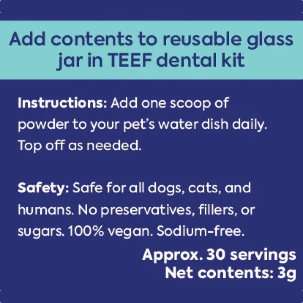 Teef! Protektin42 K Prebiotic Dental Powder Water Additive For Cats & Dogs Refill 3g