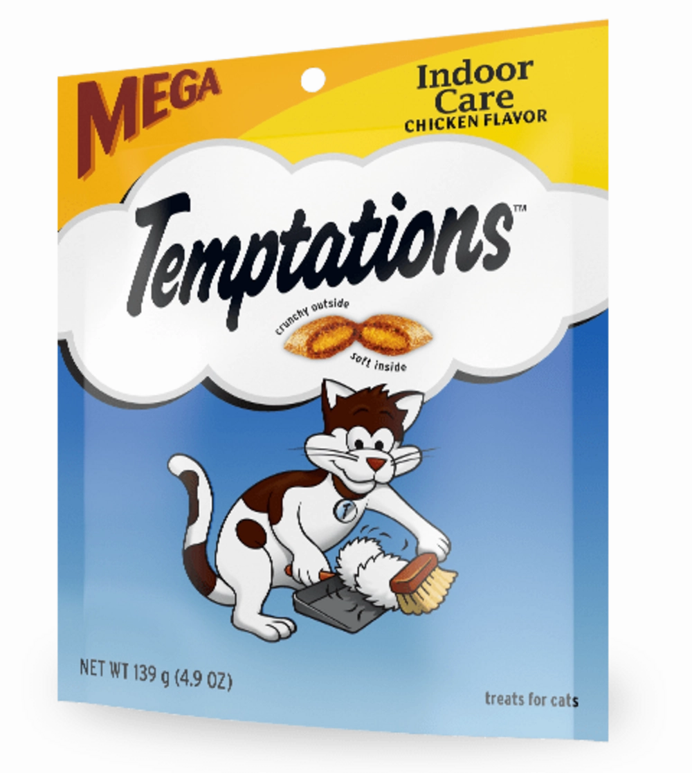Temptations Indoor Care Crunchy and Soft Cat Treats, Chicken Flavor Cat Treats