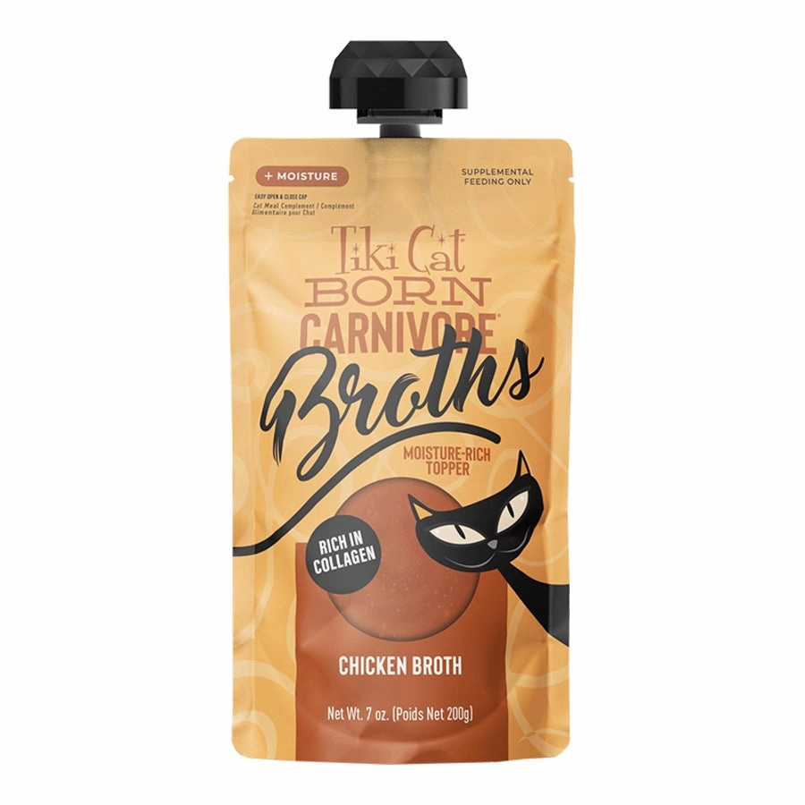 Tiki Cat Born Carnivore Broths - Chicken Broth 7oz Resealable Pouch