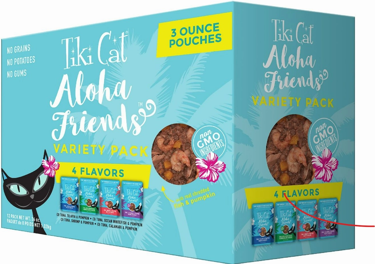 Tiki Cat Wet Cat Food Aloha Friends Variety Pack 3oz Pouches 12pk