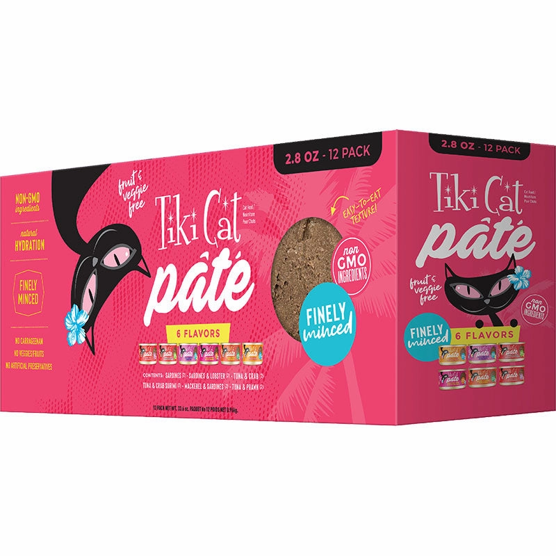 Tiki Cat Wet Cat Food Grill Pt 2.8oz Can Variety 33.6oz Box 12ct
