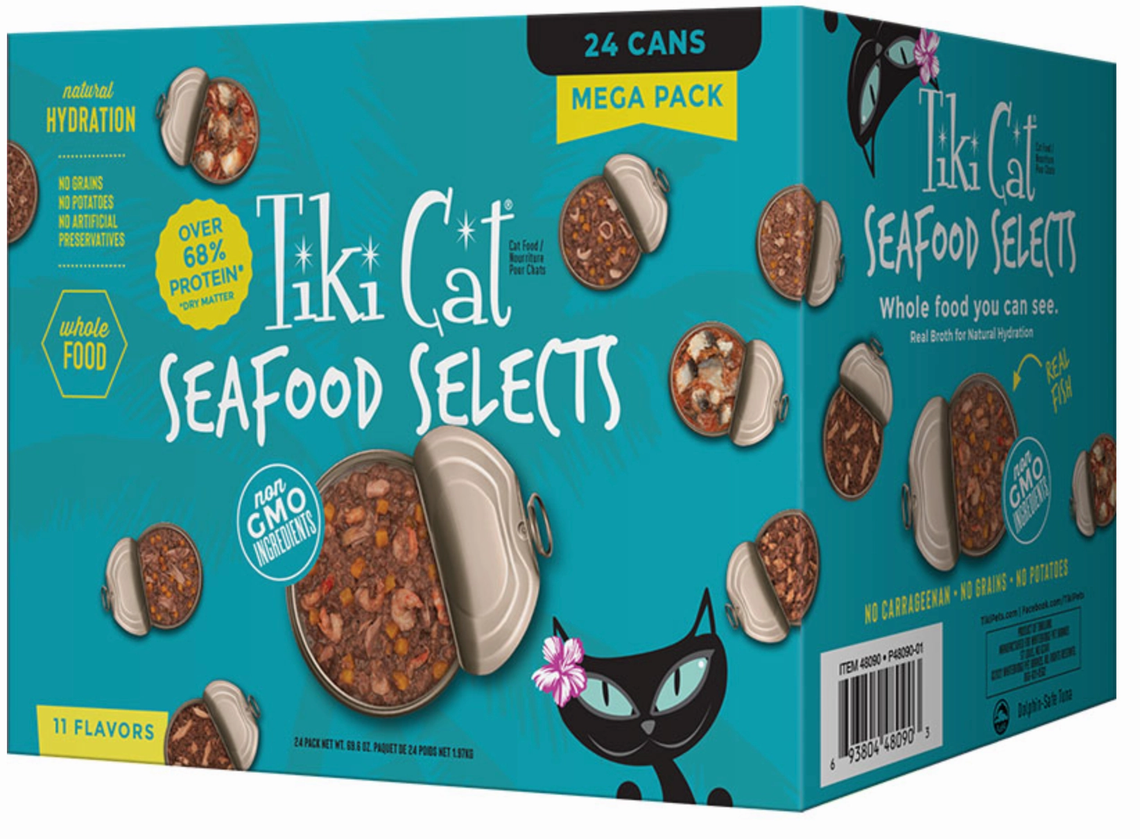 Tiki Cat Wet Cat Food Seafood Selects 2.8oz Can Mega Variety Box 24ct